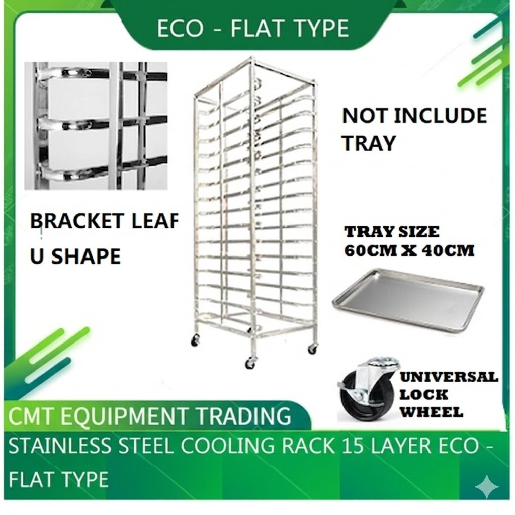 READY STOCK STAINLESS STEEL COOLING RACK 15 LAYER FOR INDUSTRIAL TRAY ...