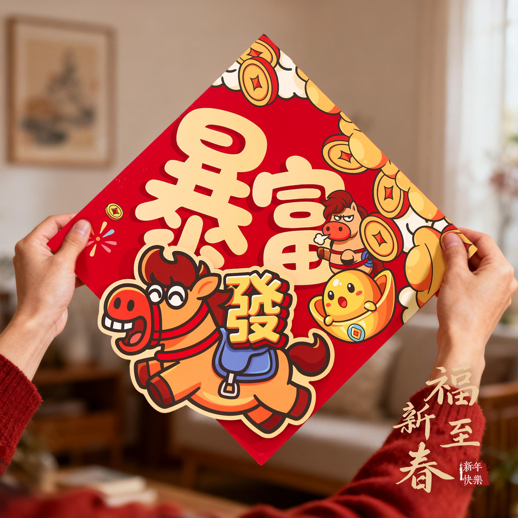 2026年福字门贴磁吸两用马年春节过年装饰入户大门立体福字贴2026 Fu Zi Door Sticker Magnetic Dual ...