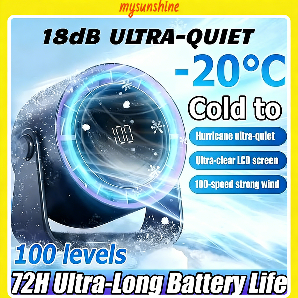 Quiet Rechargeable Table Fan 100-Speed Adjustable Air Circulation Fan ...