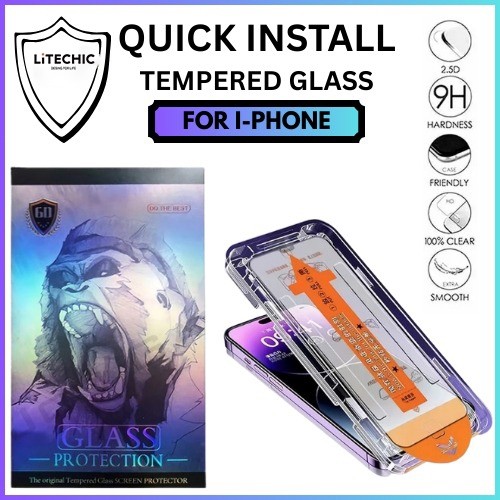 QUICK installation Full Dust Free Screen Protector Clear Privacy iPhone 17 16 Pro max 15 plus 14 13 12 11 XS X XR