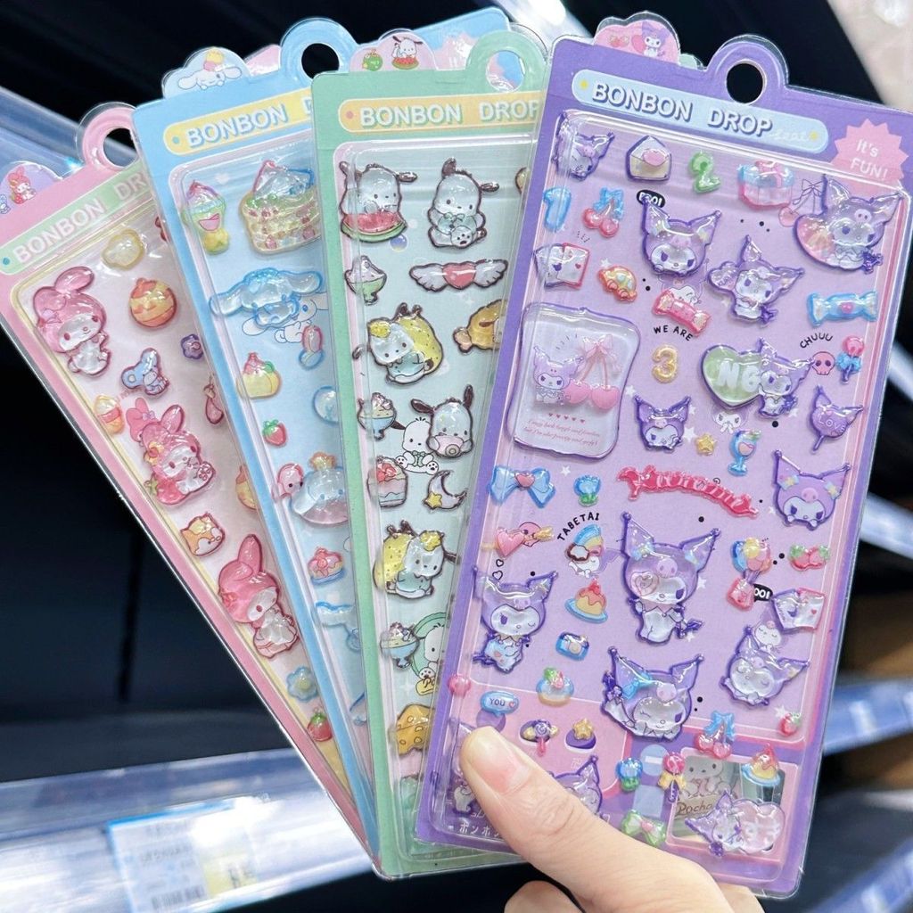 3D relief stickers, gemstone stickers, Sanrio Kuromi stickers, children ...