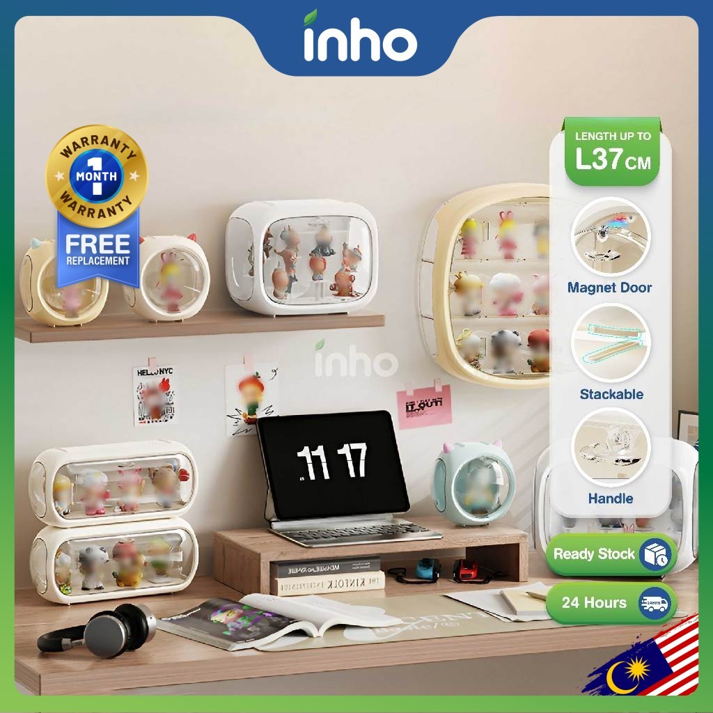 INHO L15-37cm Blind Box Storage Display Case Toy Figure Organizer Clear ...