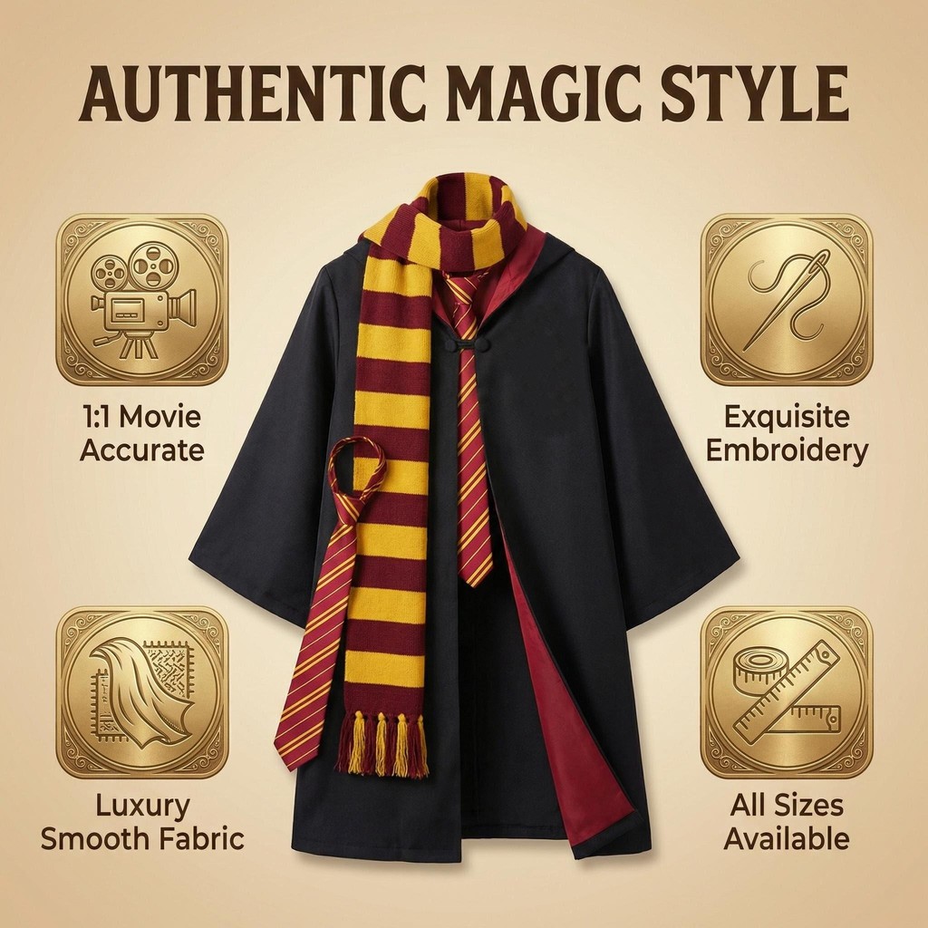 (ADULT/KIDS) Graduation Robe Potter Costume Harry Cosplay Wizard Robe ...