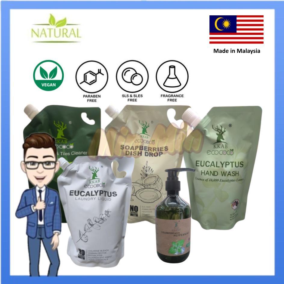 KKAB ECO COCO Peppermint Hair Body Shampoo 500ml/ Eucalyptus Hand Wash ...