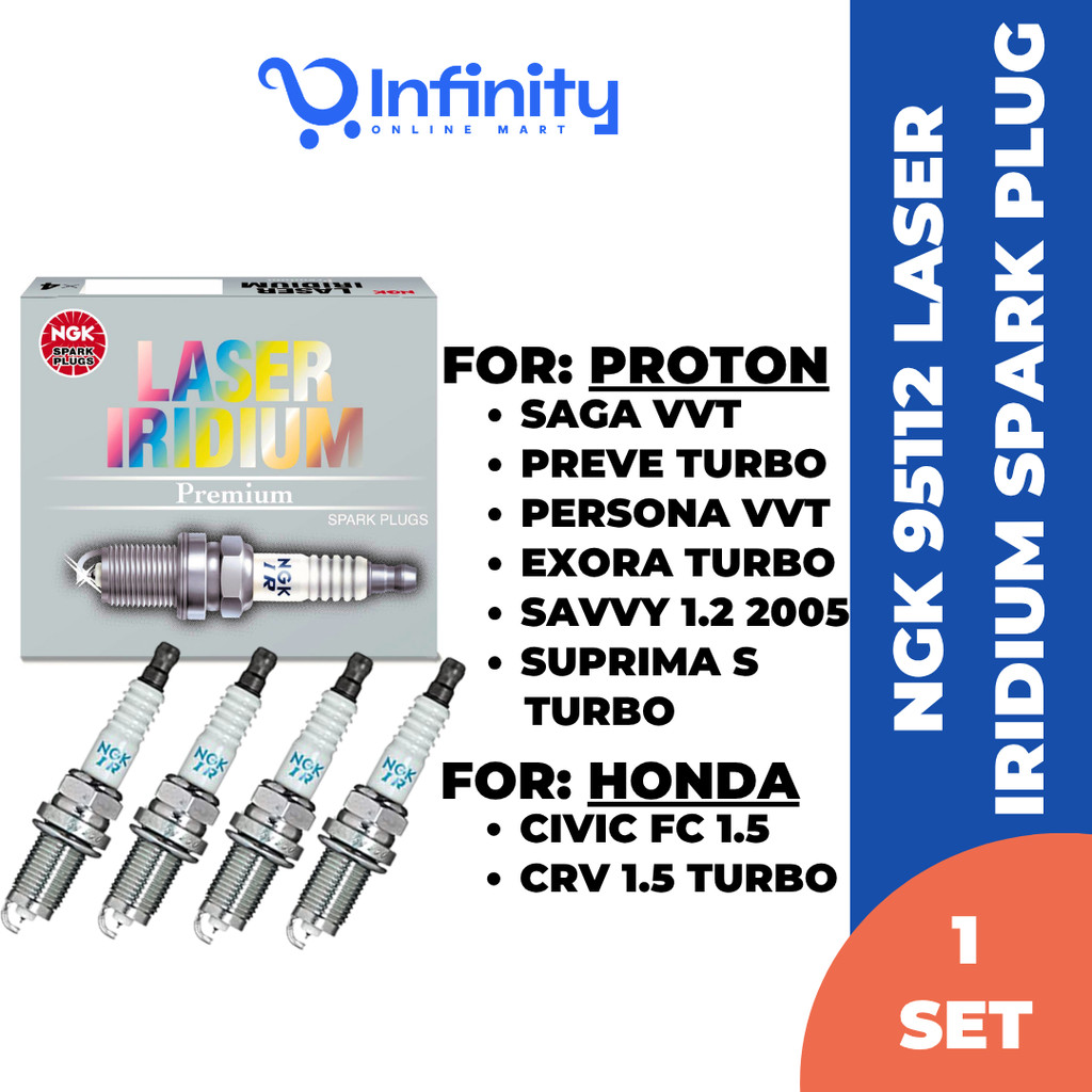 NGK 95112 Laser Iridium Spark Plug For Proton Saga VVT /Preve Turbo ...