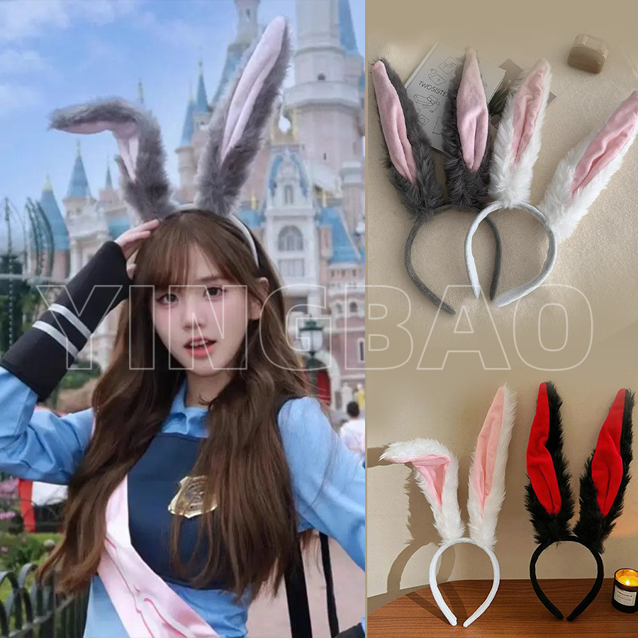 Zootopia Judy Rabbit Hair Hoop Plush Ears Prop Anime Figure Cartoon ...