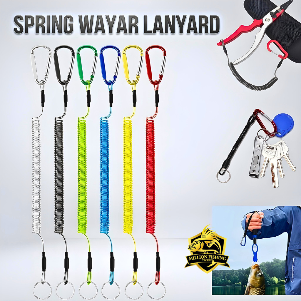 【MILLION FISHING】Fishing Lanyard Spring Wire Steel | Anti Lost Grip ...