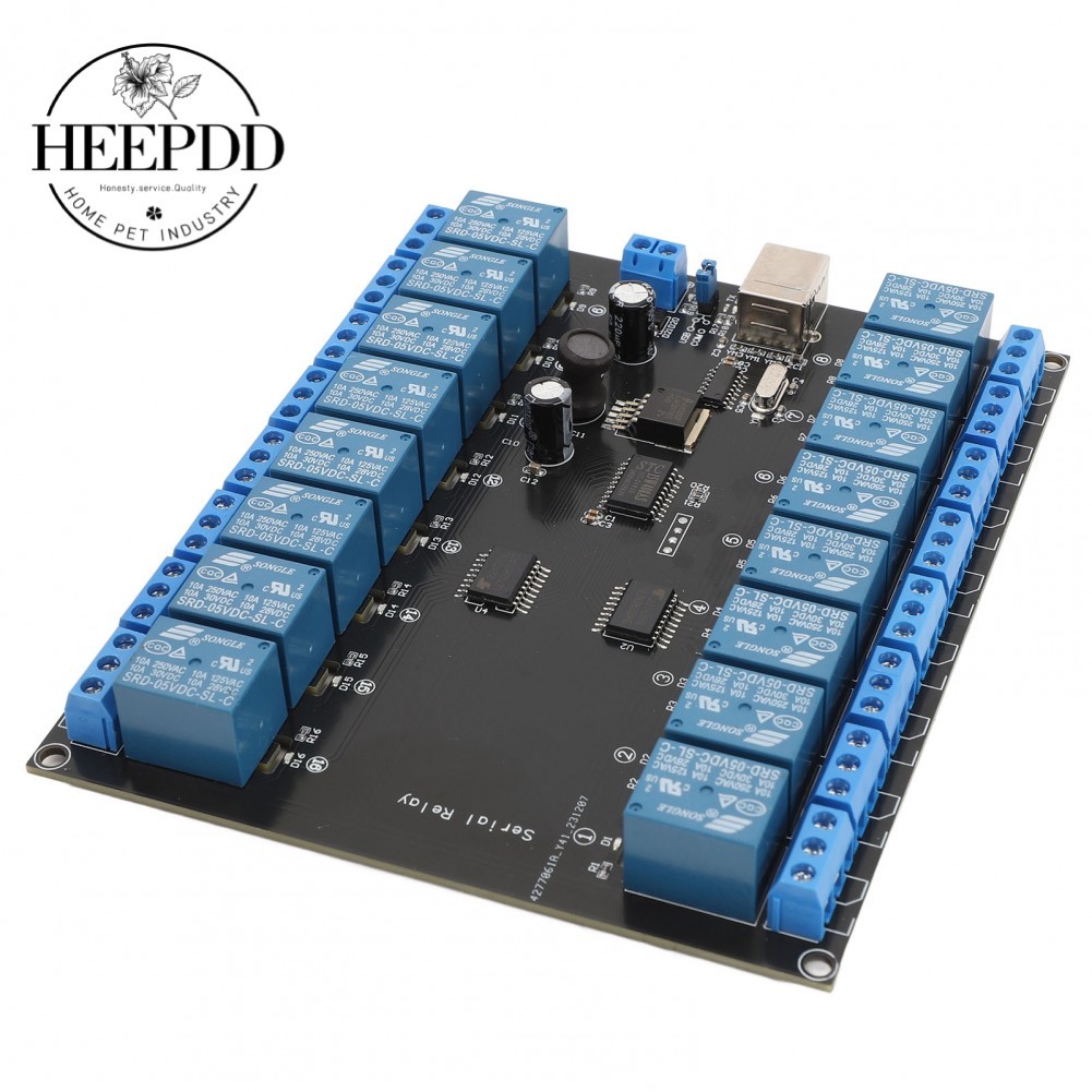 HEEPDD 16 Channel Relay Board Less Interference Stable Output USB ...