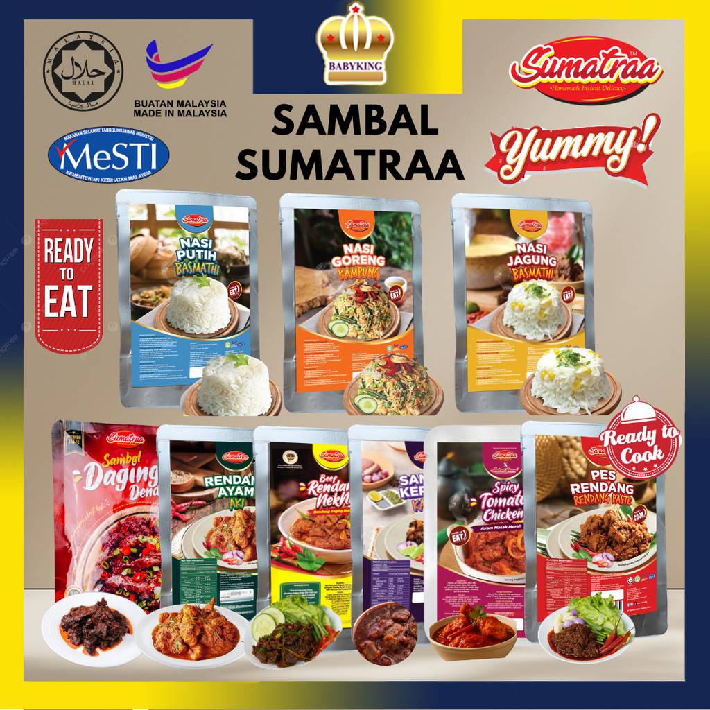 Original Sumatraa Sambal Dendeng Rendang Daging Ayam Kerang Nasi Goreng ...