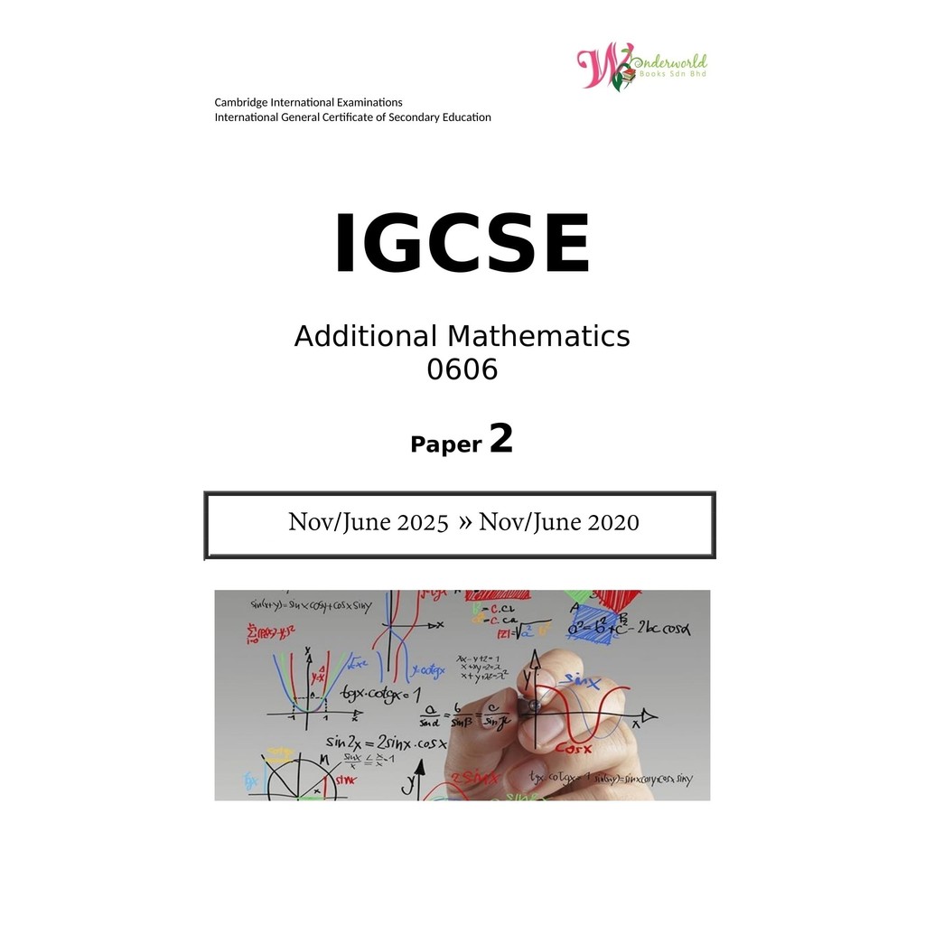IGCSE Additional Mathematics 0606 | Paper 2 | Question Papers | Shopee ...