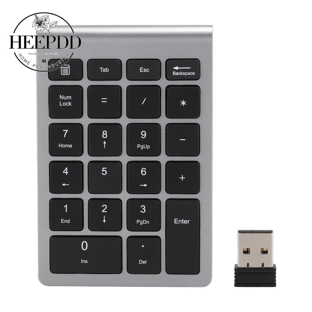 HEEPDD (Iron Gray)Wireless Number Pads 22 Keys Portable Ergonomic ...