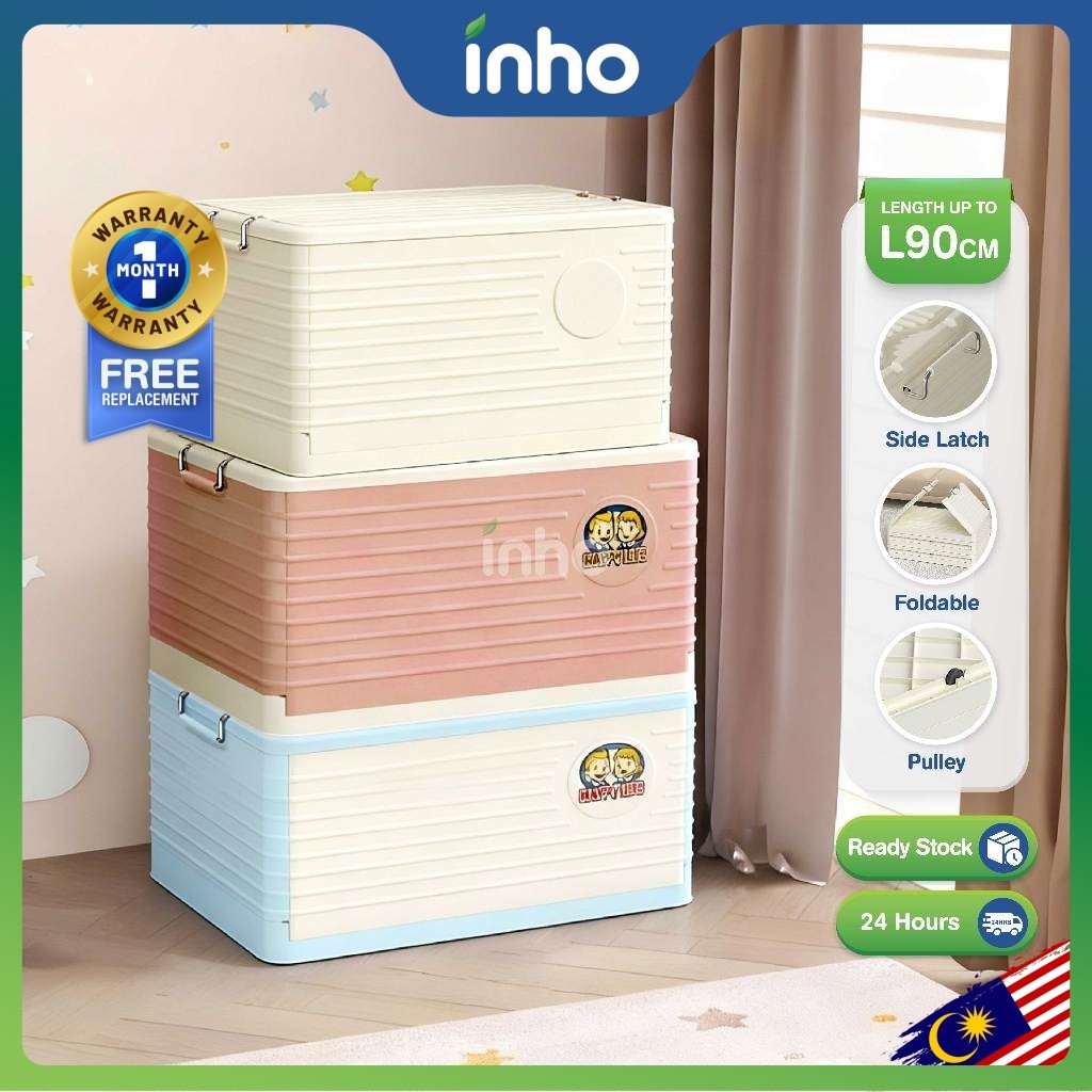INHO L41-90cm (24-284 Litre) Collapsible Multifunction Movable Storage ...