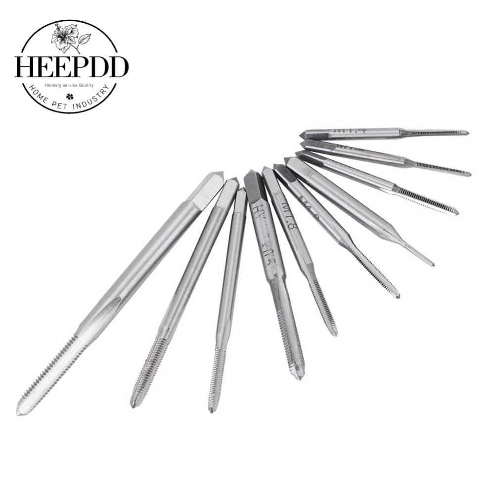 HEEPDD Hilitand 10PCS Mini Machine Hand Taps Set M1 to M3.5 Straight ...