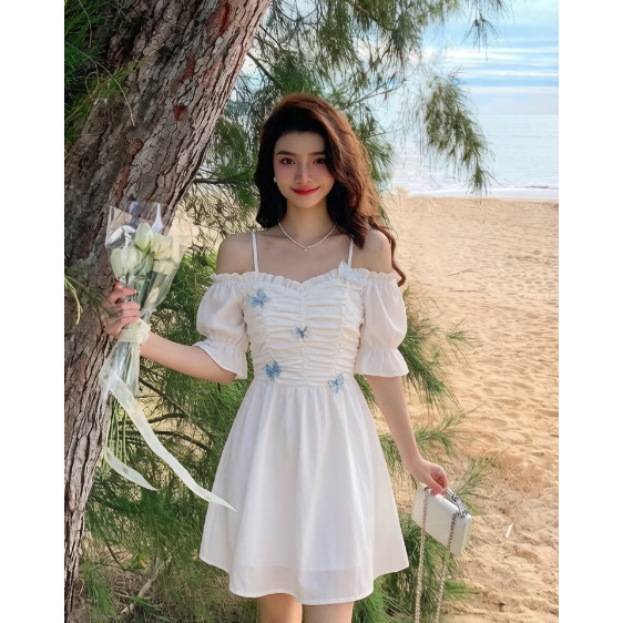 lace sleeve skater dress Larkspur Baby