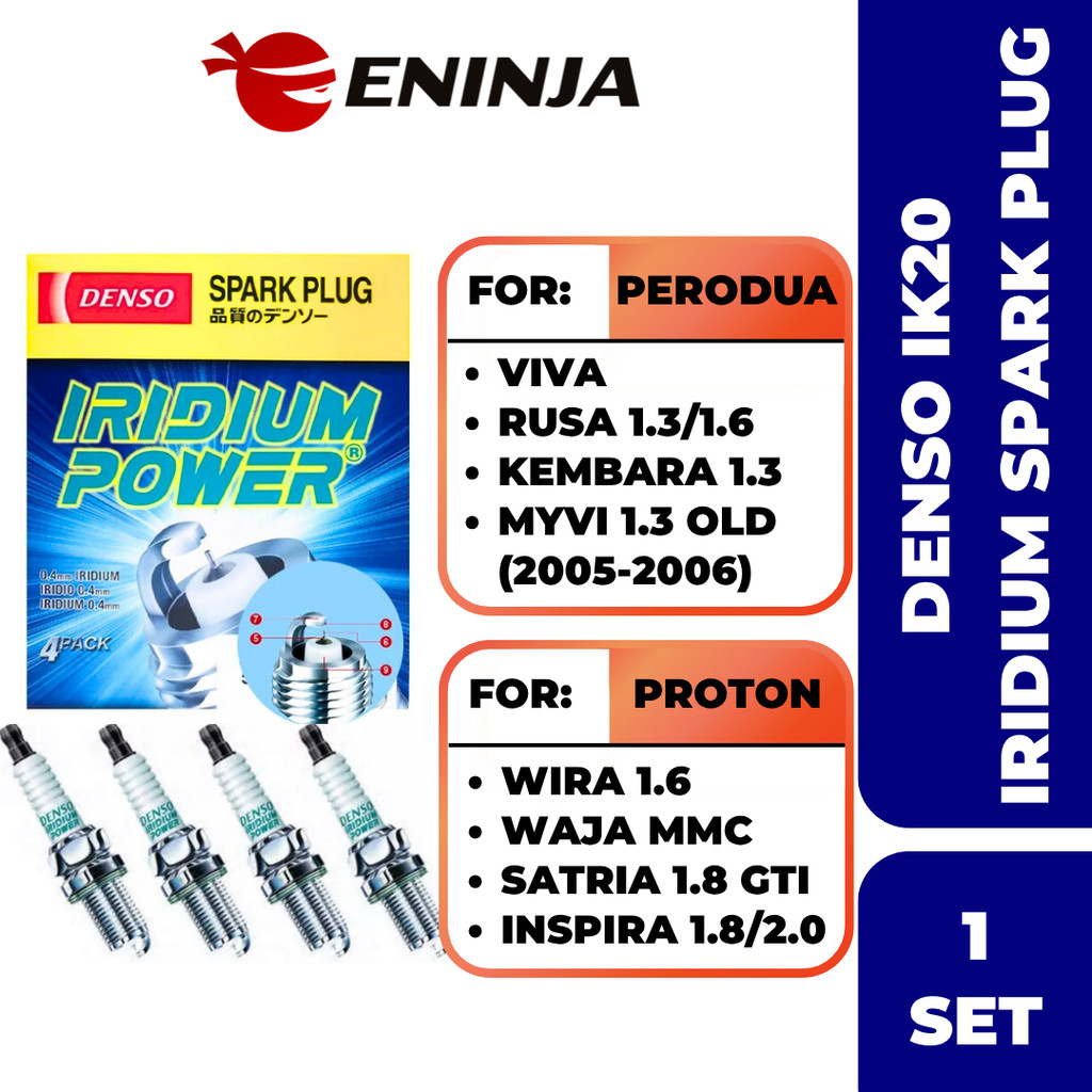 【READY STOCK】DENSO Iridium Power IK20 Spark Plug For Perodua Myvi/ Viva ...