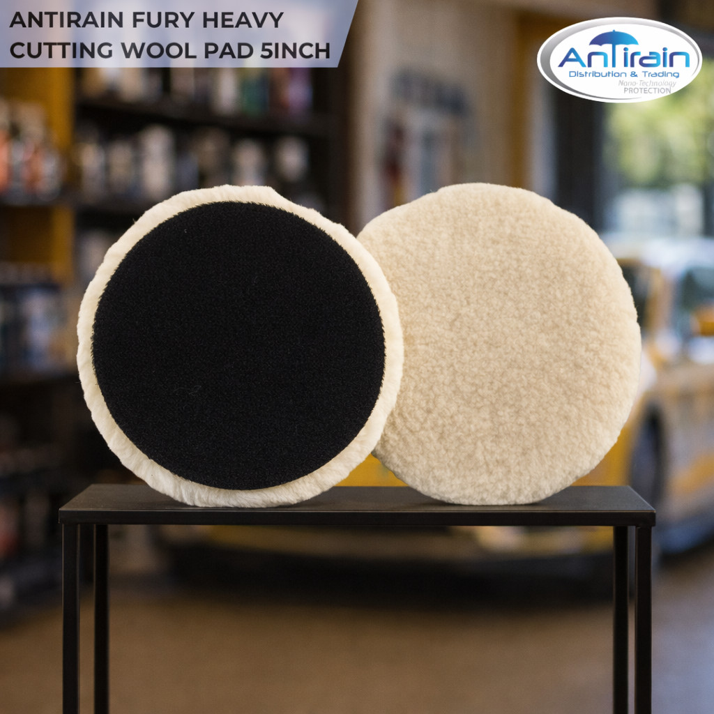 ANTIRAIN FURY HEAVY CUTTING WOOL PAD 5INCH [REMOVE DEEP SCRATCHES ON ...