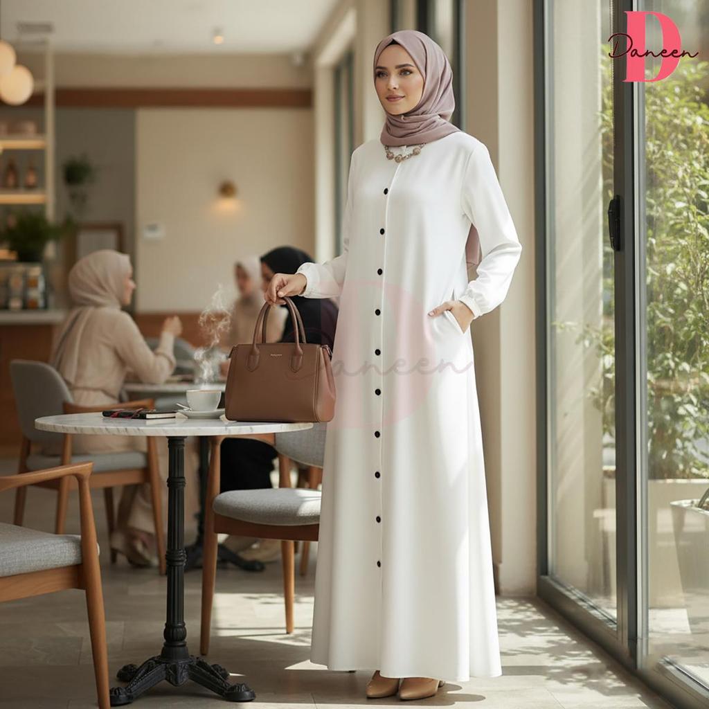Jubah Muslimah Butang Depan Elegant Dress Labuh Moden Jubah Fatima ...