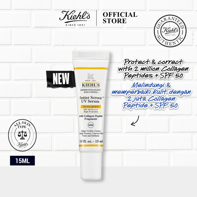 Kiehl's Better Screen UV Serum SPF 50 Facial Sunscreen with Collagen ...