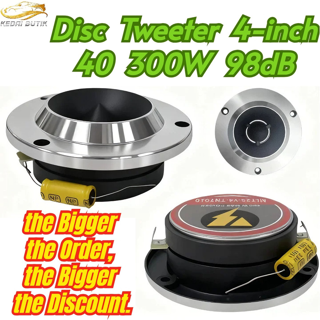 4 Inch Tweeter Speaker with Capacitor Tweeter 4Ω 98dB 300W Titanium ...