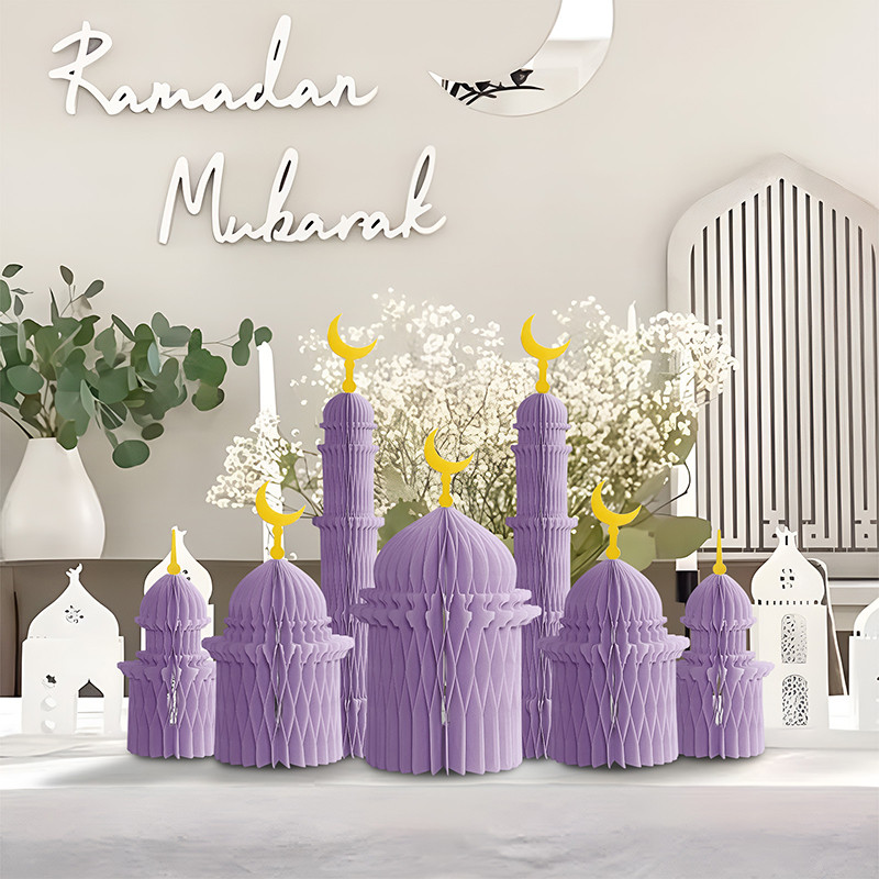 2026 Hari Raya Honeycomb Ornament Eid Mubarak Retro Castle Moon Palace ...