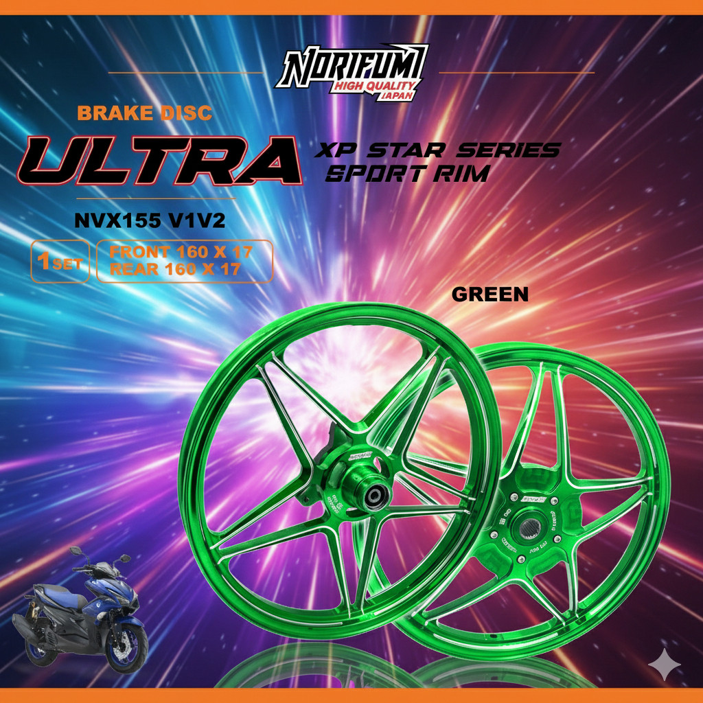 NORIFUMI SPORT RIM NVX155 V1 / NVX V2 / NVX V3 ULTRA XP STAR SERIES ...