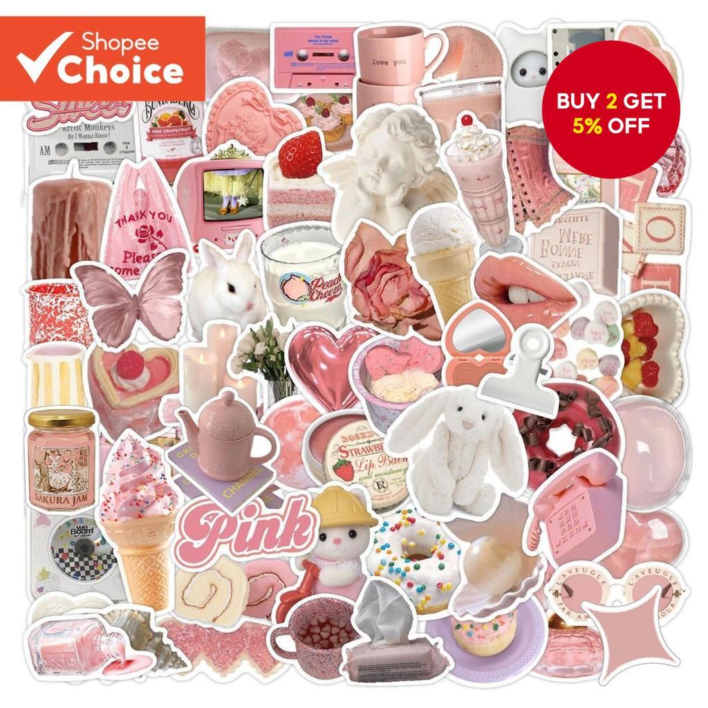 70 pcs Unique Creative Pink Doodle Stickers, Cute Pretty Cool ...