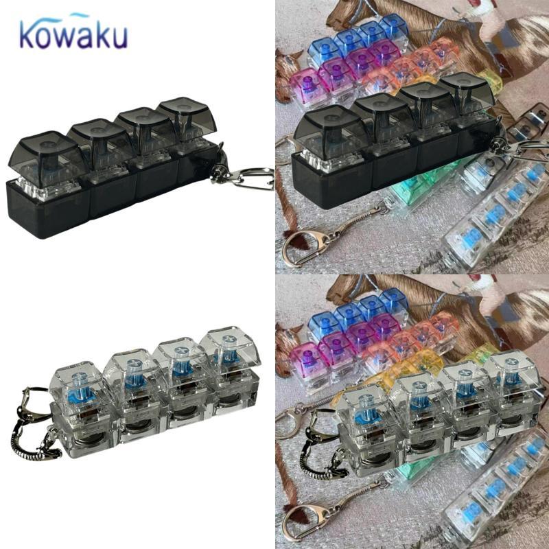 [vsrhkq] 4 Key Keyboard Fidget Clicker Toy Keychain Cube Compact ...