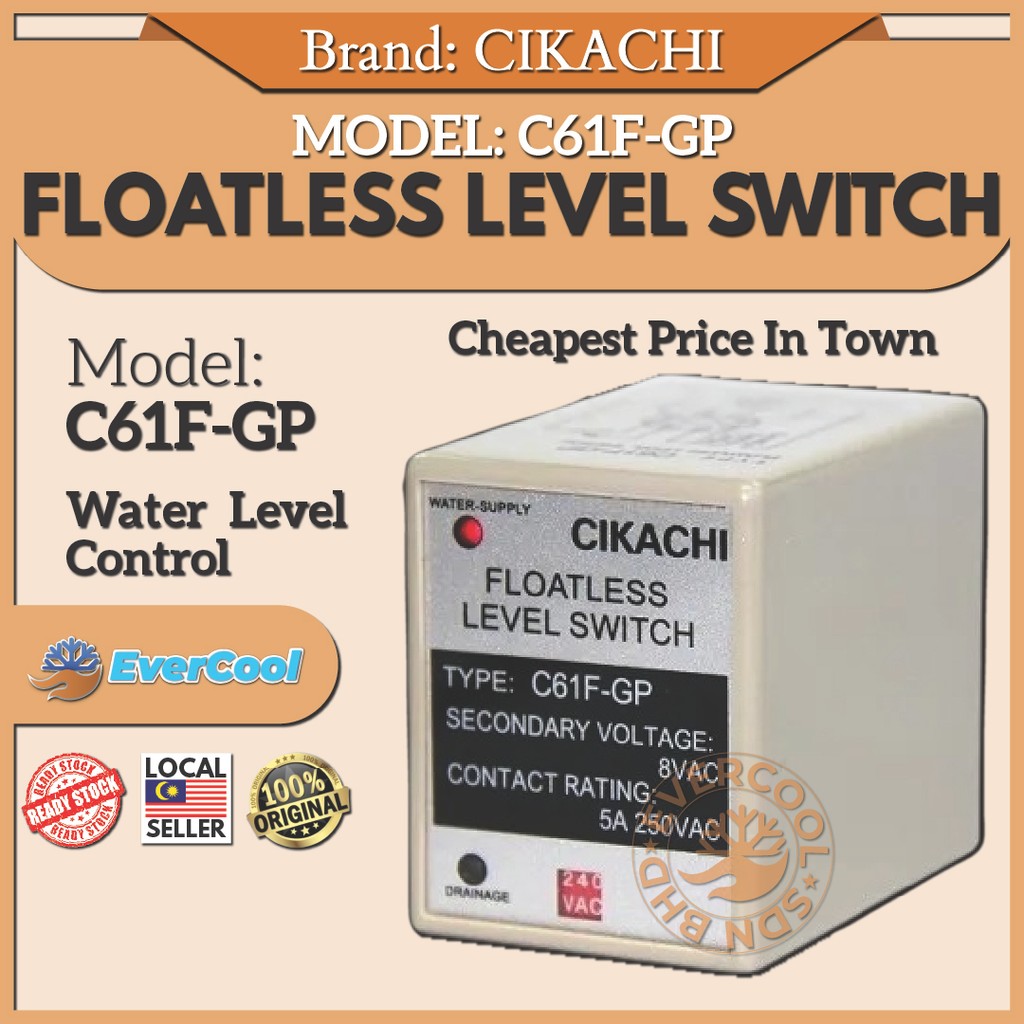 CIKACHI (CKC) C61F-GP 220VAC Floatless Level Switch (Floatless Relay ...