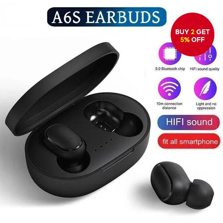 A6S Earbuds TWS Wireless Bluetooth Headphone Noise Canceling Sports Gaming Office Headphone With Microphone