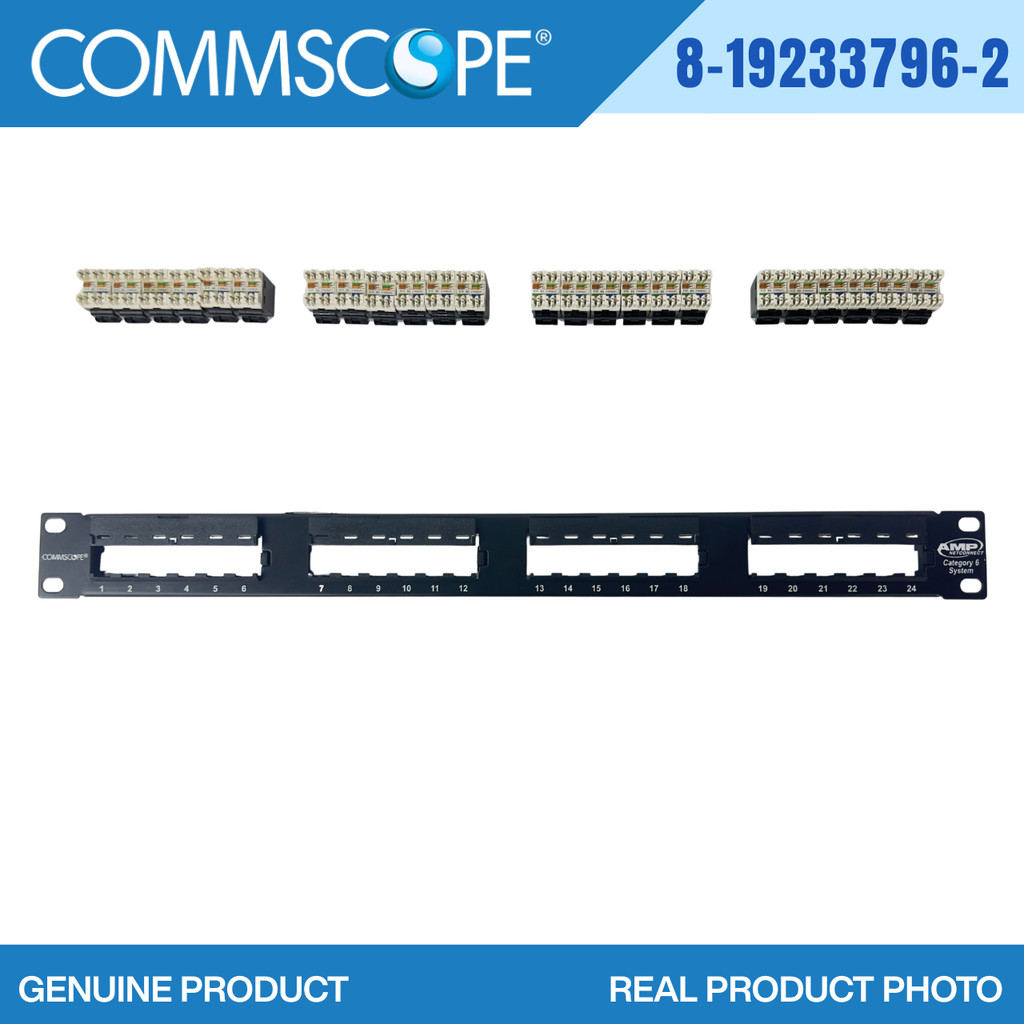 Commscope CAT6 UTP Patch Panel 24 Ports with SL Keystone Modular Jack ...