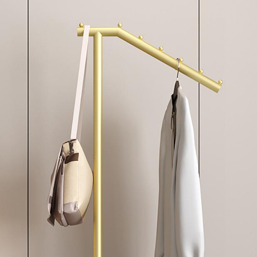 Batik Simple Coat Rack Floor Standing Bedroom 7-Shaped Movable Clothing ...