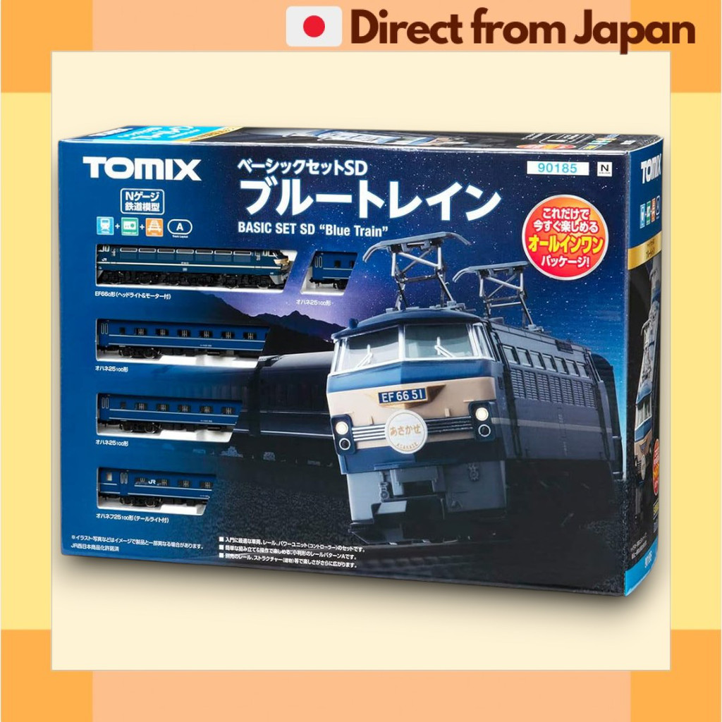 TOMIX N Scale Basic Set SD Blue Train EF66 Electric Locomotive Starter ...