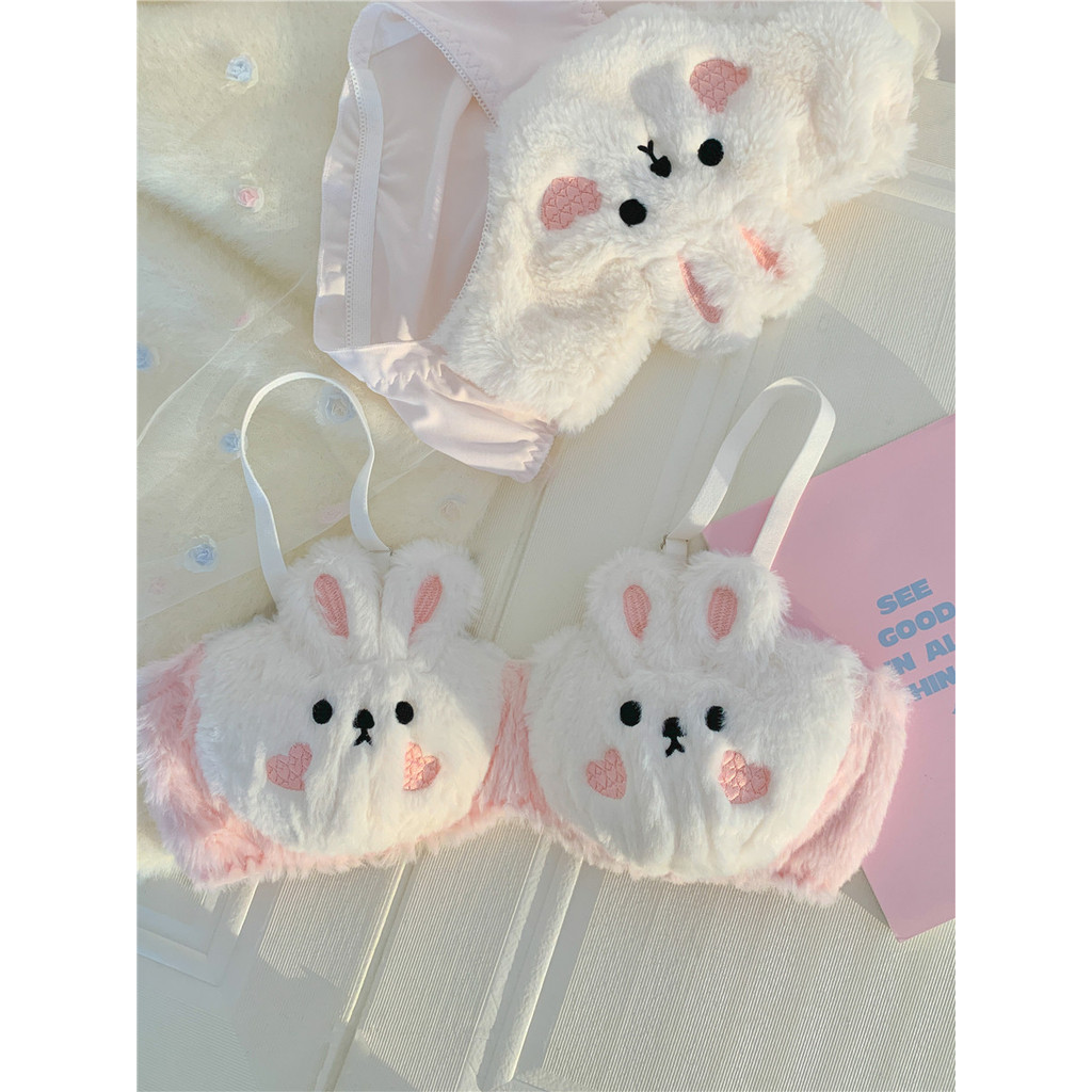 Plush Bunny Small Chest Bra Set - Soft and Cute Underwear | Shopee Malaysia