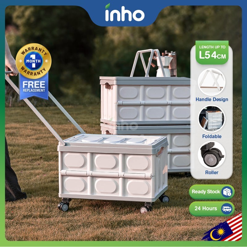 INHO L43-54cm (30-56 Litre) Multi-Function Wooden Cover Storage Box ...