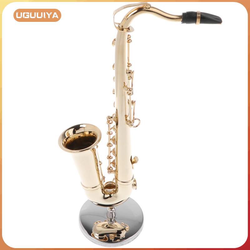 [uguuiya] 14cm Mini Copper Saxophone Model with Case Musical Instrument ...