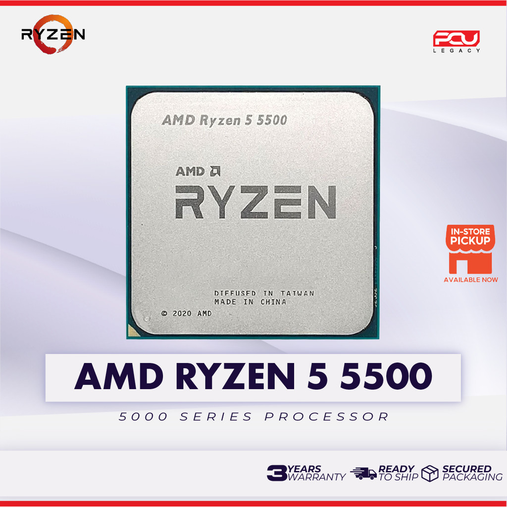 AMD RYZEN 5 5500 AM4 PROCESSOR TRAY UNIT (3 YEARS WARRANTY