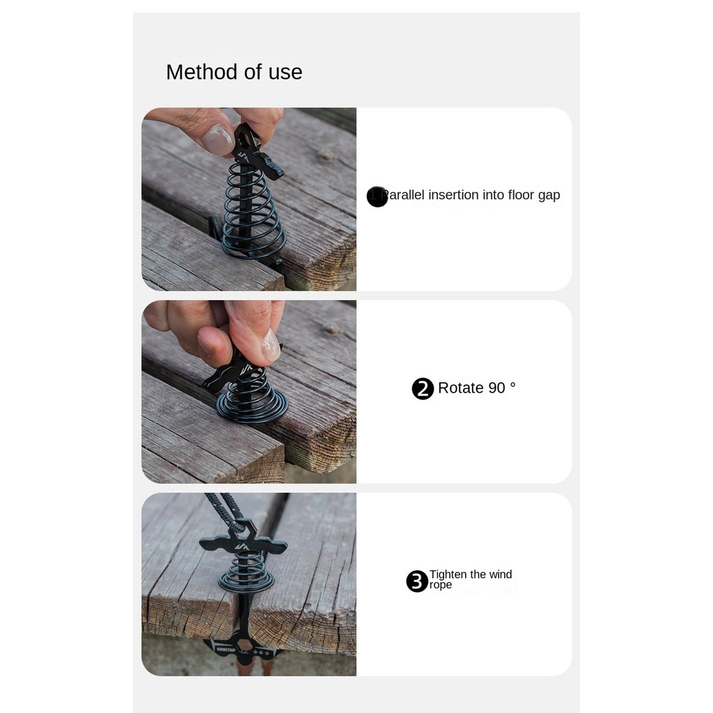 ShineTrip Tactical Fishbone Stakes with Spring Hooks and Guy Lines for ...