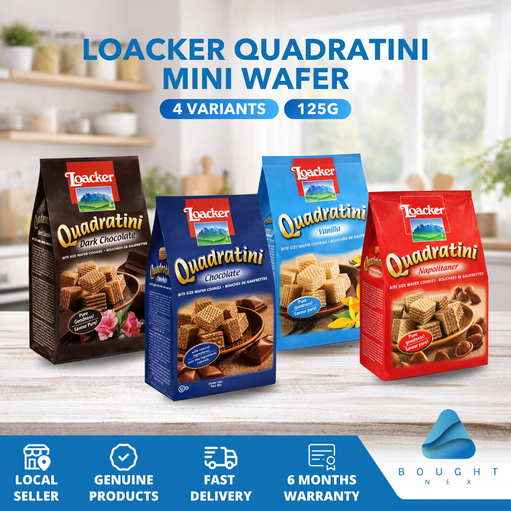 Loacker Quadratini Mini Wafer 125g – Crispy Filled Bite-Sized Wafers ...