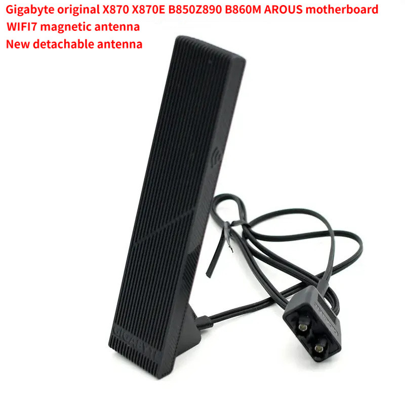 Gintai WiFi 7 Antena para Gigabyte Z890 Z890I Z890M X870 X870E B550M B650E B850 B860 W790 TRX50 Series WLAN Amplifiers WiFi 7 Card Gaming Tri-Bande 12dBi Bluetooth 5.4, Base Magnética (Whi) te