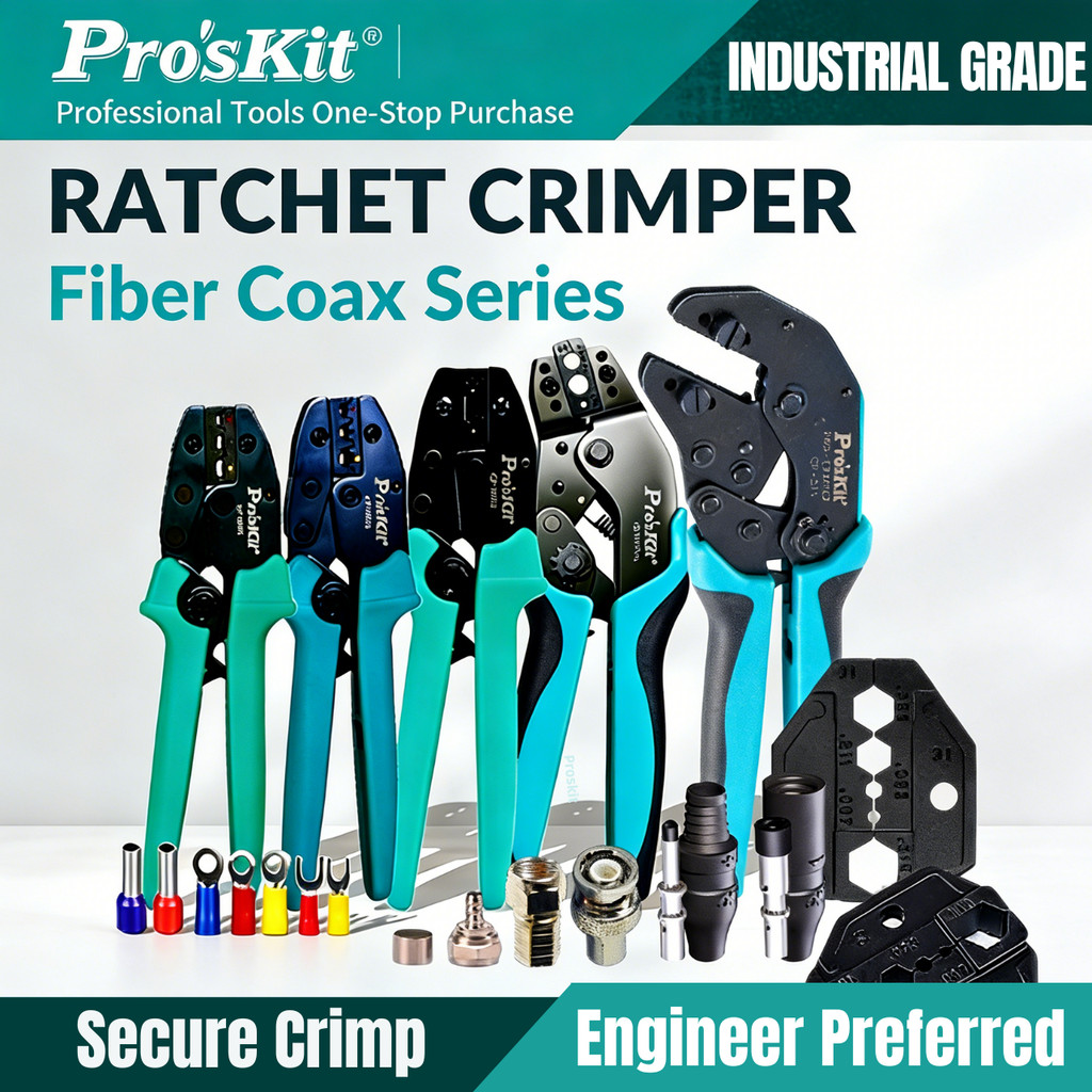 Taiwan Pro'skit Insulated Terminal Crimping Tool BNC Coaxial & Fiber ...