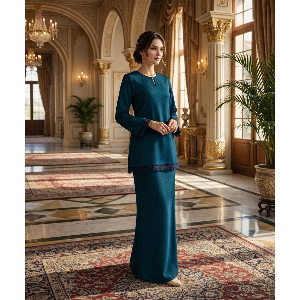 [RAYA 2026] Kurung Kedah Classic Aira Cotton Lace Elegant Fashion ...
