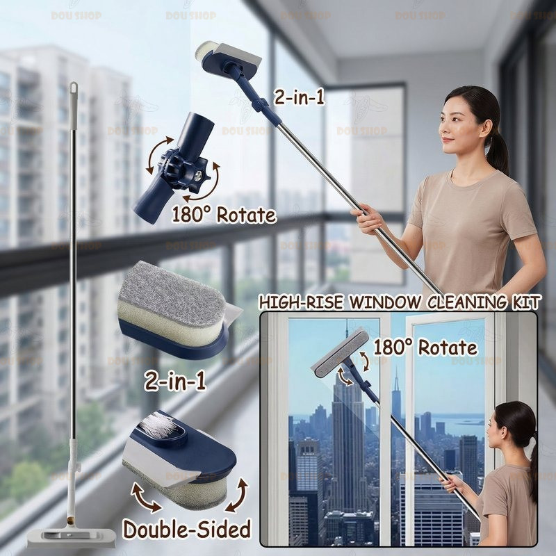 Multifunctional Glass Cleaner Window Wiper Double Sided 180 Rotating ...