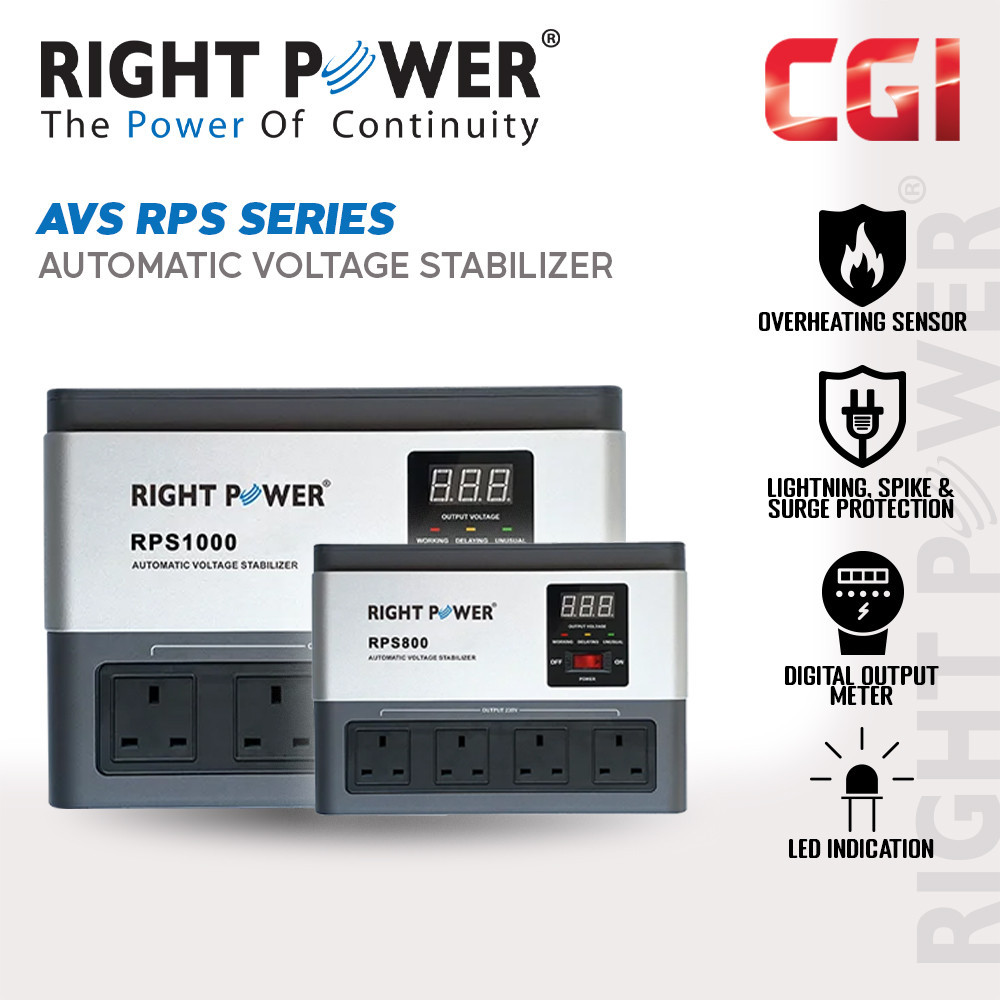Right Power AVS RPS Series (800VA/1000VA) Automatic Voltage Stabilizer ...