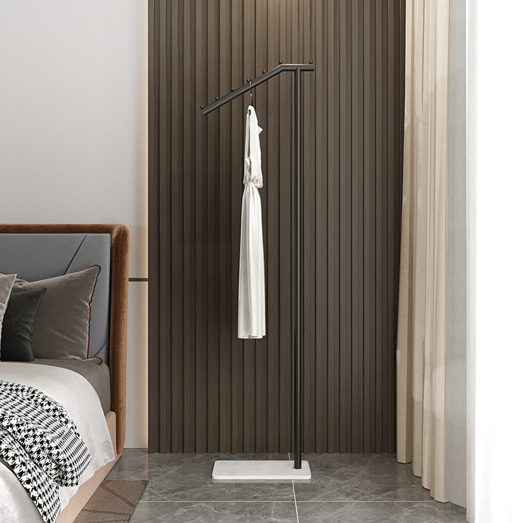 Batik Simple Coat Rack Floor Standing Bedroom 7-Shaped Movable Clothing ...