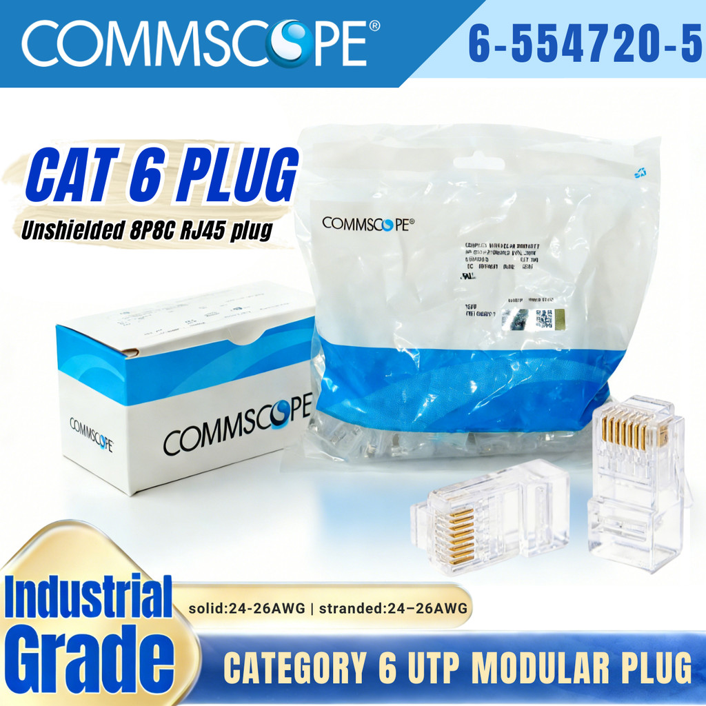 Commscope AMP Cat6 Modular Plug RJ45 Connector Ethernet Plug Network ...