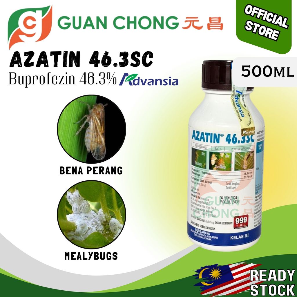500ML Azatin 46.3SC Racun Serangga Buprofezin 46.3% Bena Perang ...