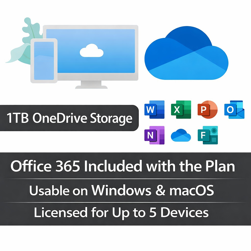 Office 365 includes OneDrive Cloud Space Personal Edition Expansion MAC ...