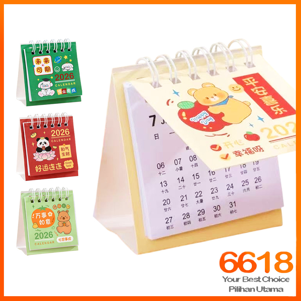 Kalendar Meja Mini 2026 Haiwan Comel Perancang Bulanan Dan Tahunan ...