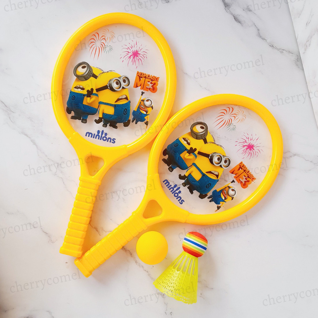 Minion Racket Badminton Tennis Pickle Ball Paddle Toy Set with ...