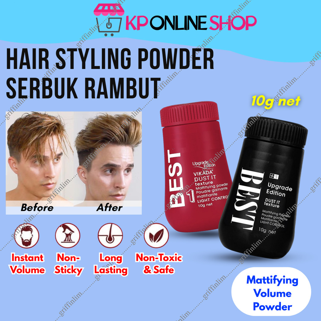 10g Serbuk Rambut Hair Powder Best+ Dust It Texture Mattifying Powder ...